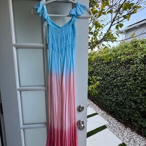 Blue and Pink Ombre Maxi Dress